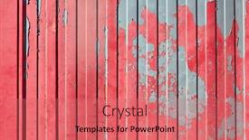  Presentation with container - Beautiful slide deck featuring red-metal-with-peeling-paint backdrop and a coral colored foreground