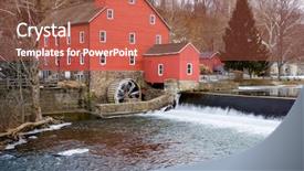 Presentation with falls - Presentation design featuring red mill in new jersey background and a red colored foreground