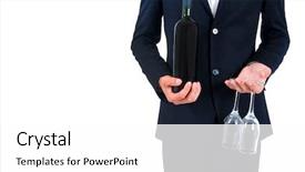  Presentation with elegant man in glasses optics - Theme enhanced with red modern - isolated elegant man with wine background and a white colored foreground