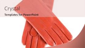  Presentation with leather - Audience pleasing PPT theme consisting of personal protective equipment - red modern female leather gloves backdrop and a lemonade colored foreground