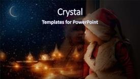  Presentation with person looking out in nature - Amazing presentation design having bulb capping - child looks out the window backdrop and a navy blue colored foreground