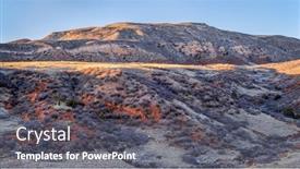  Presentation with mountain - PPT theme consisting of red-mountain-open-space-recreational background and a gray colored foreground
