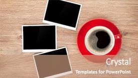  Presentation with coffee cup - Amazing slide set having red mug - cup of coffee and three backdrop and a coral colored foreground