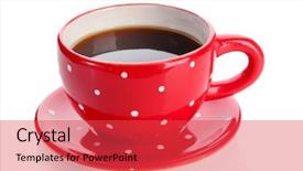  Presentation with ingredients brown sugar coffee beans - Slides featuring red mug - cup of coffee with coffee background and a  colored foreground
