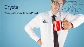  Presentation with blue business - Amazing theme having red mug and light bulb backdrop and a light blue colored foreground