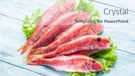  Presentation with wooden - Audience pleasing PPT theme consisting of red-mullets-on-the-wooden backdrop and a sky blue colored foreground