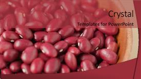  Presentation with bowl - PPT layouts with red mung bean in wooden background and a red colored foreground