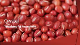  Presentation with red laser beam - PPT layouts with red mung bean in wooden background and a red colored foreground