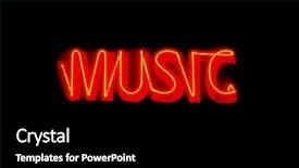  Presentation with neon - Amazing presentation design having red music neon sign isolated backdrop and a black colored foreground