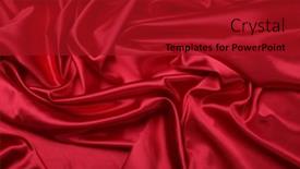  Presentation with abstract wave - Presentation with red-nacre-wave-fabric-silk background and a crimson colored foreground