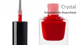  Presentation with red and white abstract - Audience pleasing slides consisting of red nail polish bottle on white background backdrop and a white colored foreground