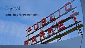  Presentation with seattle - Audience pleasing presentation theme consisting of red-neon-public-market-sign backdrop and a light blue colored foreground