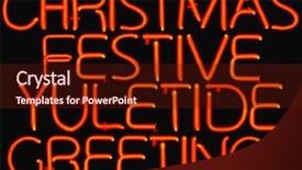  Presentation with 80s era neon lights sign - Cool new presentation theme with red neon sign of festive backdrop and a wine colored foreground