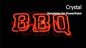  Presentation with bbq - Presentation design with red neon sign background and a black colored foreground