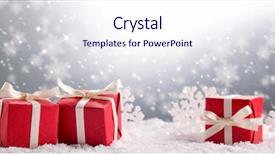 Presentation with boxes - Amazing slide set having red new year - christmas gift boxes on snow backdrop and a  colored foreground