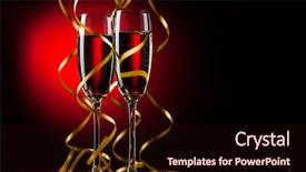  Presentation with champagne - Amazing slides having red new year - pair glass of champagne backdrop and a wine colored foreground