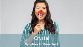  Presentation with red grey - Slide deck enhanced with red-nose-day-party-props background and a teal colored foreground