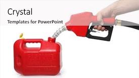  Presentation with tank - PPT theme consisting of red nozzle on white background and a white colored foreground