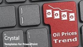  Presentation with oil - Slides enhanced with red oil prices trend key background and a  colored foreground