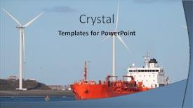  Presentation with wind - PPT layouts with red-oil-tanker-in-harbor and a light blue colored foreground