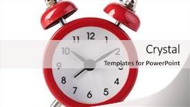  Presentation with old style - Slide deck featuring red old style alarm clock background and a white colored foreground
