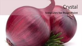  Presentation with red onion - Beautiful slides featuring red onion and rosemary leaves isolated on white background cutout backdrop and a coral colored foreground