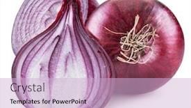  Presentation with red onion - Cool new theme with red onion bulb and cross sections of onion file contains clipping path backdrop and a lemonade colored foreground