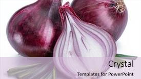  Presentation with red onion - Cool new theme with red onion bulb and green backdrop and a lemonade colored foreground
