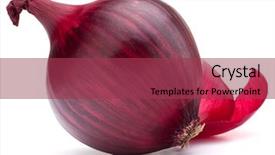  Presentation with red onion - Theme consisting of red onion bulb isolated background and a red colored foreground