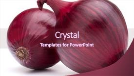  Presentation with red onion - Slide set consisting of red onion bulb isolated background and a violet colored foreground