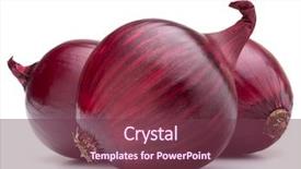  Presentation with red onion - Beautiful slide set featuring red onion bulb isolated backdrop and a tawny brown colored foreground