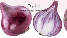  Presentation with red onion - Audience pleasing slides consisting of red onion bulbs and cross backdrop and a coral colored foreground