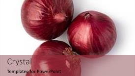  Presentation with red onion - Amazing slide set having red-onion-isolated-on-white backdrop and a red colored foreground