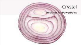  Presentation with red onion - PPT theme consisting of red onion isolated on white background background and a lemonade colored foreground