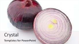  Presentation with red onion - Slides consisting of red onion on a white background background and a soft green colored foreground