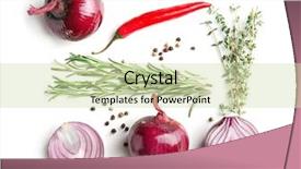  Presentation with red onion - Presentation theme consisting of red onion on white background background and a soft green colored foreground