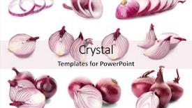  Presentation with fade blue painted red white - Slide deck consisting of red onion on white background and a lemonade colored foreground