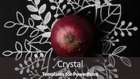  Presentation with red floral - Theme having red onion over outline floral background and a dark gray colored foreground