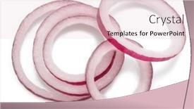  Presentation with red onion - PPT theme having red-onion-rings-close-up background and a lemonade colored foreground