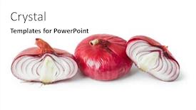  Presentation with red onion - Cool new presentation design with red-onion-shallot-isolated backdrop and a white colored foreground
