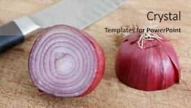  Presentation with red onion - Slides with red onion sliced in half background and a soft green colored foreground