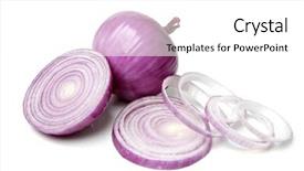  Presentation with red onion - PPT layouts consisting of red onion with slice background and a white colored foreground