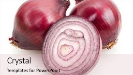  Presentation with red onion - Amazing PPT theme having red onion backdrop and a coral colored foreground