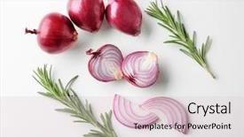  Presentation with red - Slides consisting of red onions and rosemary background and a lemonade colored foreground