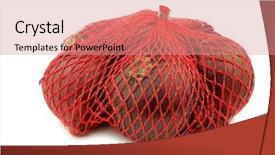  Presentation with green onions and bulb onion - Colorful slide set enhanced with red onions in a red backdrop and a  colored foreground