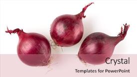  Presentation with red black and white - Slides enhanced with red onions isolated on white background and a coral colored foreground