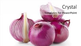  Presentation with red onion - Audience pleasing presentation theme consisting of red onions on white background backdrop and a white colored foreground