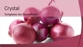  Presentation with red white blue confetti - Slides consisting of red onions on white background background and a coral colored foreground