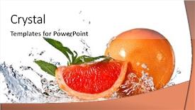  Presentation with red grapefruit orange orange - PPT layouts featuring red orange - water splash on grapefruit background and a white colored foreground