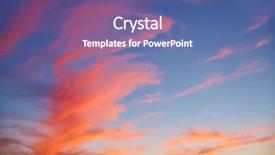  Presentation with blue orange - Amazing PPT theme having red orange clouds at sunset backdrop and a ocean colored foreground